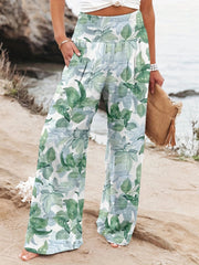 Noosa Bloom Pants | Relaxed floral wide-leg trousers