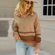 Harper Quarter Zip | Sporty casual striped pullover