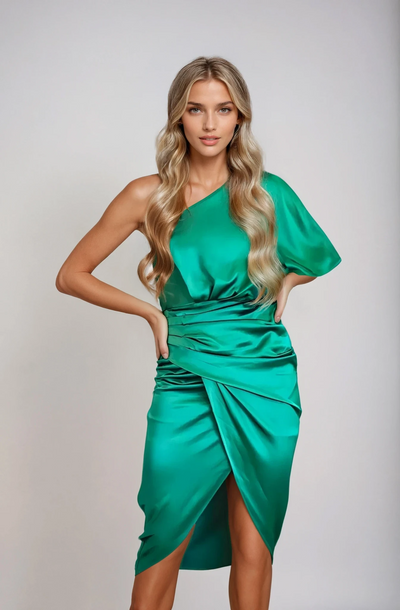 Sienna One-Shoulder Midi Dress | Elegant Party Style