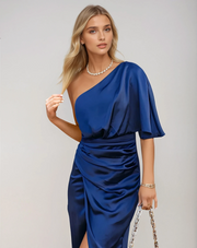 Sienna One-Shoulder Midi Dress | Elegant Party Style