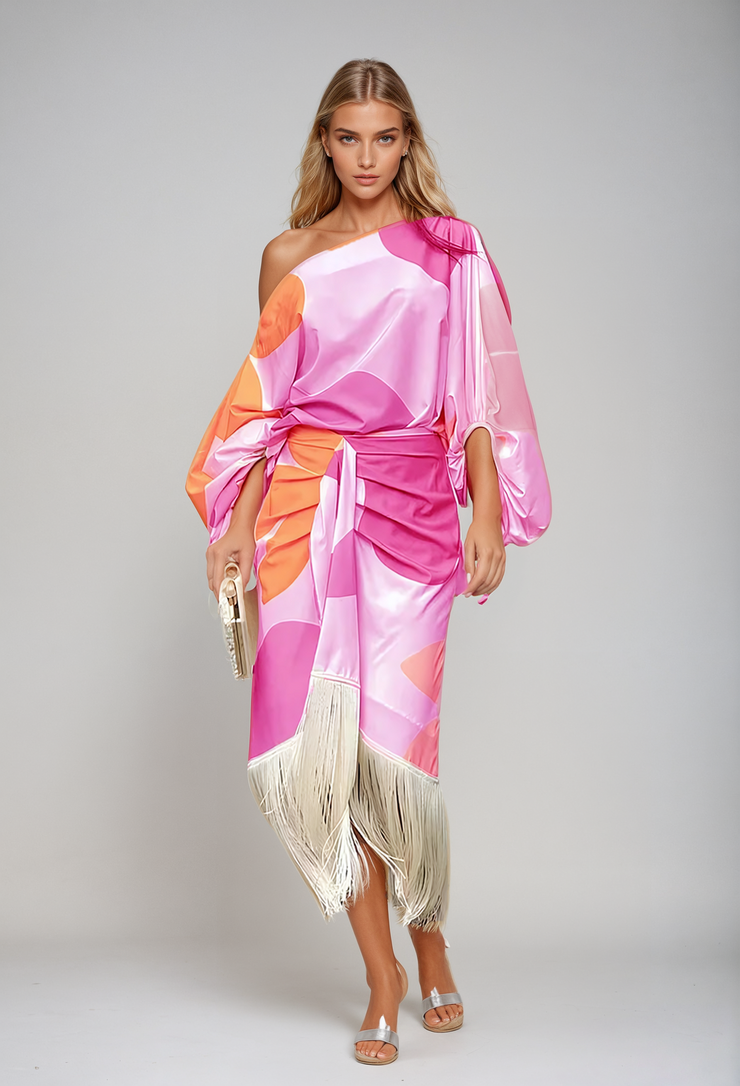 Sienna Luxe Fringe Dress | Elegant Boho Glam