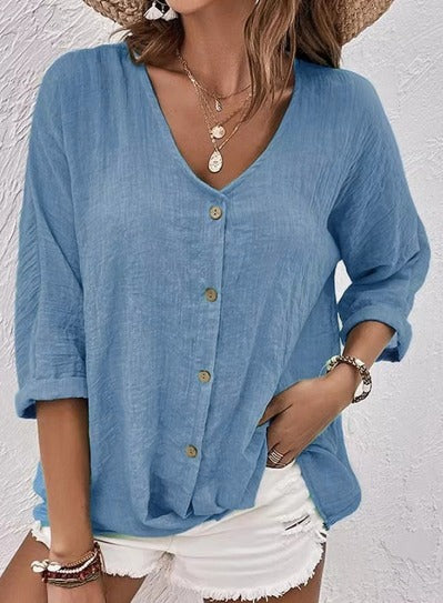 Layla Button-Up Blouse | Relaxed Boho Chic