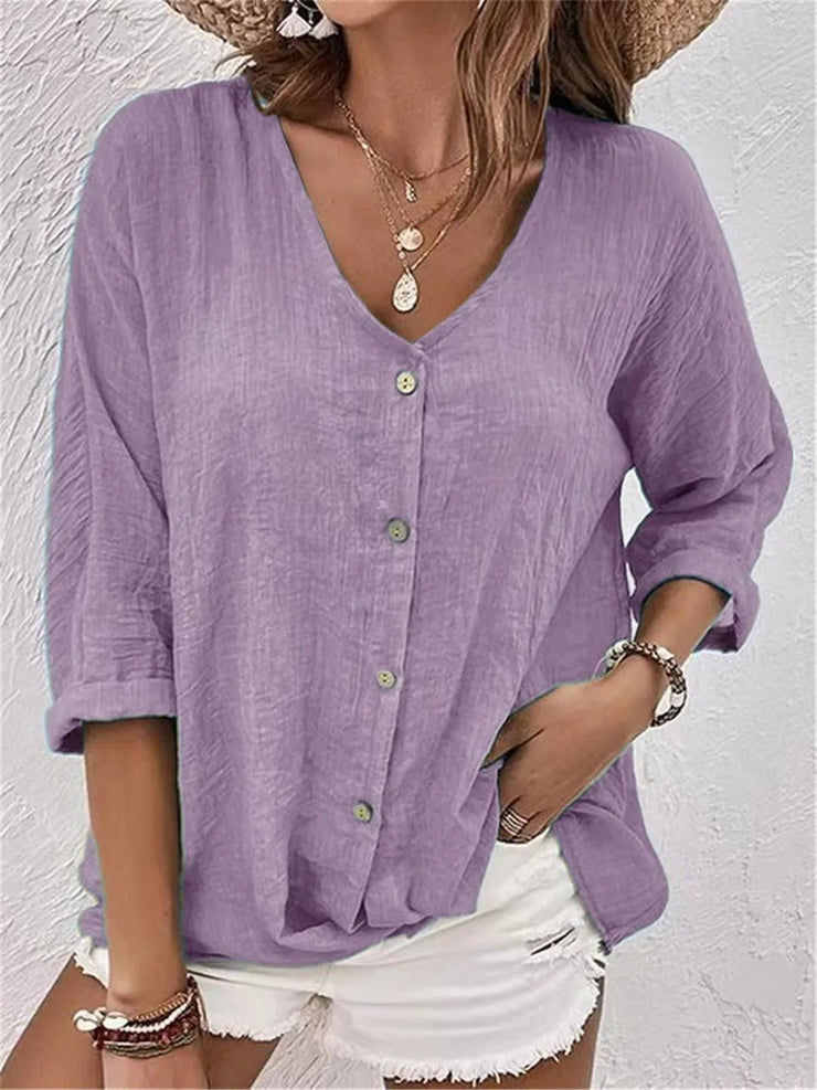 Layla Button-Up Blouse | Relaxed Boho Chic