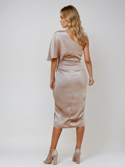 Sienna One-Shoulder Midi Dress | Elegant Party Style