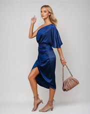 Sienna One-Shoulder Midi Dress | Elegant Party Style