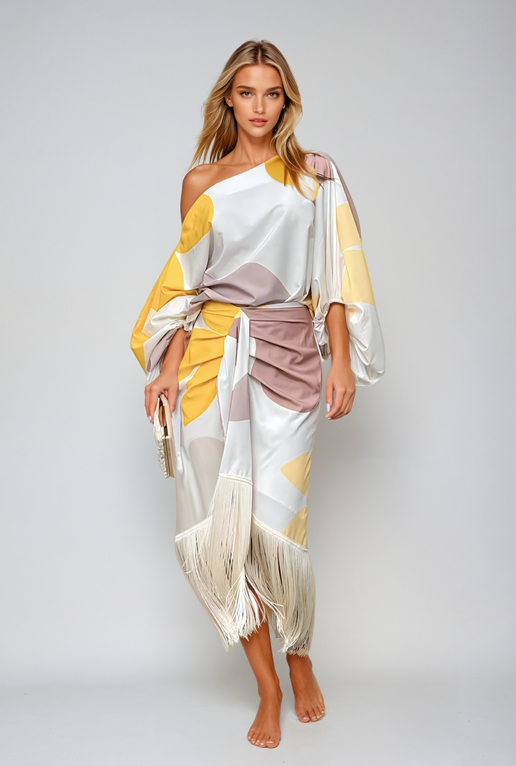 Sienna Luxe Fringe Dress | Elegant Boho Glam