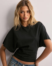 Luxe Crop Batwing Tee | Relaxed Fit Short Sleeve Top