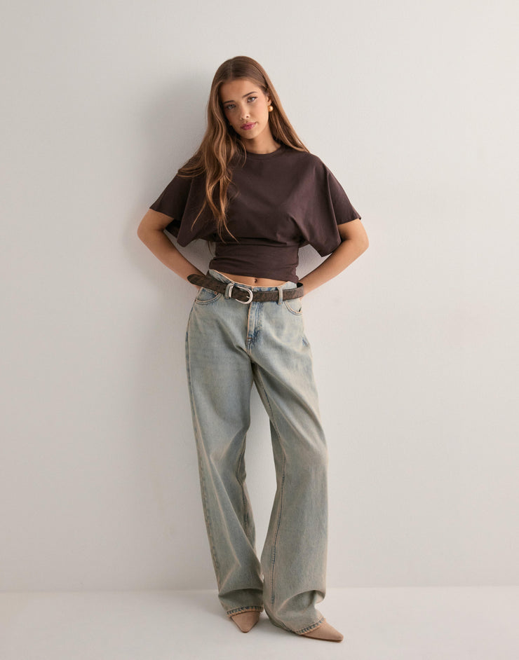 Luxe Crop Batwing Tee | Relaxed Fit Short Sleeve Top