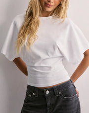 Luxe Crop Batwing Tee | Relaxed Fit Short Sleeve Top