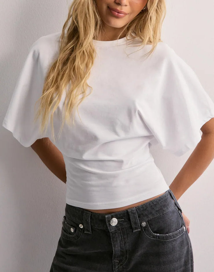 Luxe Crop Batwing Tee | Relaxed Fit Short Sleeve Top