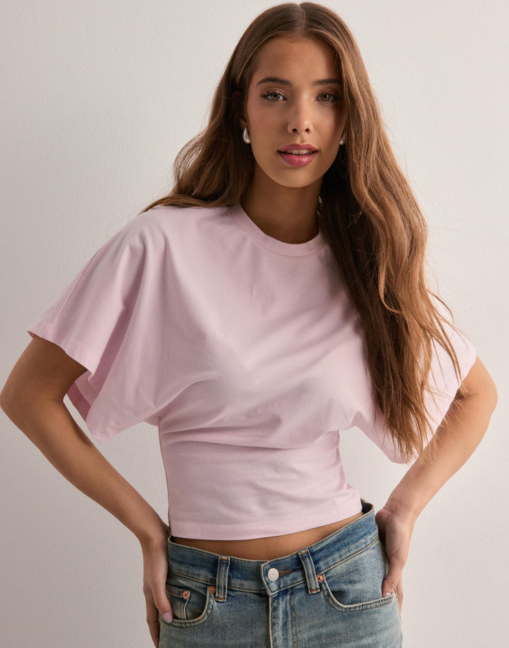 Luxe Crop Batwing Tee | Relaxed Fit Short Sleeve Top