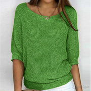 Amelia Relaxed Knit Top | Off-Shoulder Lightweight Jumper