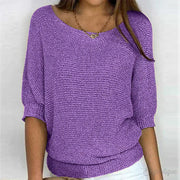 Amelia Relaxed Knit Top | Off-Shoulder Lightweight Jumper